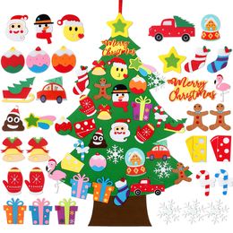 Christmas Decorations DIY Felt Tree Merry For Home Cristmas Ornaments Navidad Xmas Gift Happy Year 2023 221123