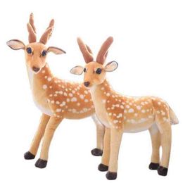 Simulation Beautiful Stuffed Sika Deer Toy Plush Animal Deer Dolls ldren Playmate Kids Birthday Gift Christmas Home Decora J220729