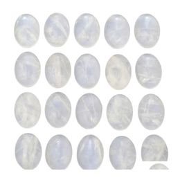 Loose Gemstones Natural Quartz Crystal Oval Flat Back Gemstone Cabochons Healing Chakra Stone Bead Cab Ers No Hole For Jewellery Craft Dhzwo