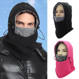 Berets Multifunction Winter Hats For Men Bicolor Polar Fleece Balaclava Man Thick Skiing Cap Mask Outdoor Caps Women