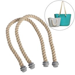 Bag Parts Accessories 65cm Obag Rope Handle Strap Hemp Tote strap Handles Durable For Women Silicon Handbag Style 221124
