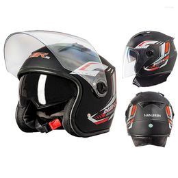 Motorcycle Helmets Motocycle Helmet Four Season Universal Double Lens Hat Adult Half Scooter