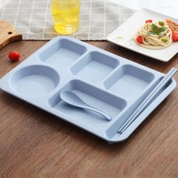 Plates Fast Plate Student Meal Divided Canteen Anti-fall Household Separation Bowl Cup Set