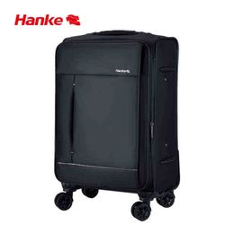 Hanke Expandable Travel Luggage Suitcase Soft Shell Trolley Case Waterproof Cloth Spinner Wheels Tsa Lock Unisex H J220707