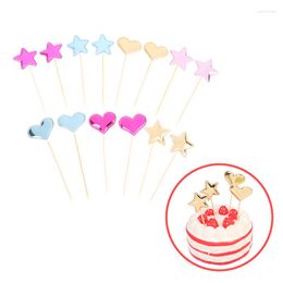 Festive Supplies 50Pcs Colourful Cake Topper Star Heart Cupcake Toppers Happy Birthday Party Baby Shower Decoration Wedding