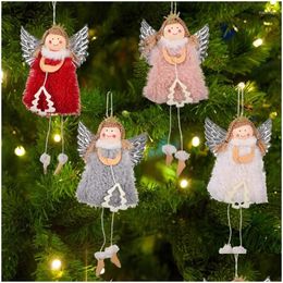 Christmas Decorations Christmas Decorations Decoration Sier Wings Tree Angel Girl Scene Pendant Accessories Drop Delivery Home Garde Dhib1