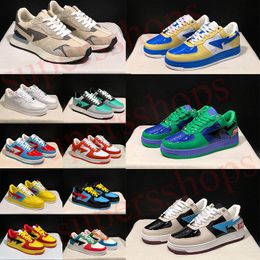 Bapestas Lows Running Shoes Hot 2022 Novo Mens Womens Designer Moda Camo Combo Cinza Marrom Preto Branco Azul Vermelho Amarelo Rosa Camurça Patente Laranja Sapatilhas Treinadores