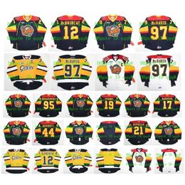 College Hockey Wears OHL ERIE OTTERS Jersey 12 ALEX DeBRINCAT 97 CONNOR McDAVID 17 Taylor Raddysh 19 DYLAN STROME 44 TRAVIS DERMOTT Custom Hockey Jerseys