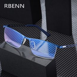 Sunglasses RBENN Ultralight Half Frame Reading Glasses Men Anti Blue Light Metal Presbyopia Computer Reader with Diopter 175 225 275 221119