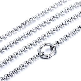 Pendant Necklaces Mesinya 10 Pcs 316L Stainless Steel 4mm Width Rolo Spring Clasp Lock Chain Necklace