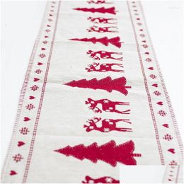 Christmas Decorations Christmas Decorations Year Party Elk Snowman Printed Rec Fabric Tablecloth Table Er 2022 Drop Delivery Home Ga Dh2Fr