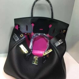 new lychee pattern Colour matching Bag head leather womens handbag shoulder bag bag