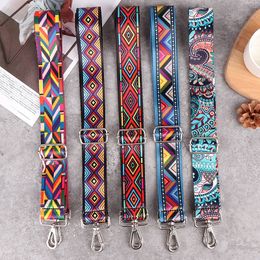 Bag Parts Accessories 1PC Nylon Strap Woman Coloured Straps for Crossbody Messenger Shoulder Adjustable Embroidered Belts 221124