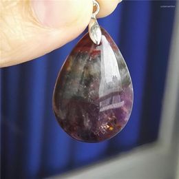 Pendant Necklaces Genuine Purple Red Natural Auralite 23 Crystal Water Drop Necklace Fashion Women Men 30X20X10mm