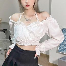 Women's Blouses France Elegant Female Blouse Autumn 2022 White Lace Sweet Casual Party Women Long Sleeve Korean Fashion Designer Clothing