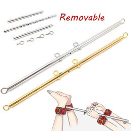 Beauty Items Adjustable Stainless Steel Spreader Bar For Fetish sexy Slave Cosplay Handcuffs Anklecuff Open Leg Restraint BDSM Bondage Toy