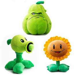 1Pcs 30Cm Plants Vs Zombies Hugs PvZ Pea Shooter Sunflower Squash Soft Stuffed Toy Doll For ldren kids Gifts J220729
