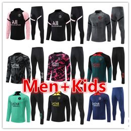 22 23 psgs mens kids football tracksuits training suit jerseys jacket maillot kit 2022 2023 MessiS mbappe soccer tracksuit set jogging jersey survetement tuta