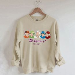 Women's Hoodies Sweatshirts Fashion Versatile Pullovers Queen of England Casual Commemorative Vintage Street Tracksuit Baggy Ladies Tops 221124