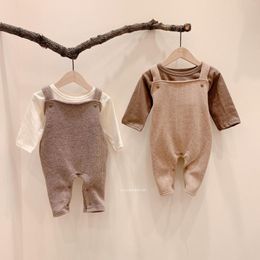 Clothing Sets Spring Autumn Baby Romper Solid Born O Neck Infants 0-24M Shirt Jumpsuits Boys Girls Cute