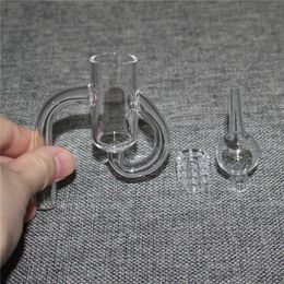 Smoking 10mm 14mm Diamond Knot Loop Quartz Bangers Domeless Recycler Oil Banger Nail For Glass Bongs Dab Rigs