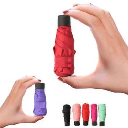 Mini Ombrelli Soleggiati E Pioggia Ombrello Tascabile Leggero Cinque-pieghevole Ombrellone Donna Uomo Ombrelli Da Viaggio Portatili FY5398 bb1124