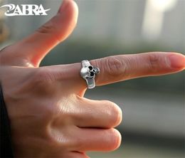 ZABRA Real 925 Sterling Silver Punk Skull Ring Men Vintage Rings For Men Women Lovers Fashion Cool Jewellery Anillos De Plata 925 226999316