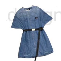 Casual Dresses designer New triangle round collar dress blue jean luxury for well known women's clothing wholesale 3EMZ