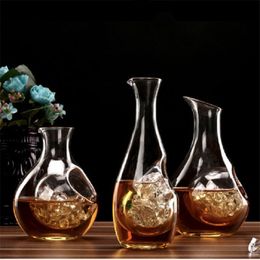 Hip Flasks Japan Crystal Ice Flask Glass Wine Bottle Hamster Nest Cooling Room Hole Sake Glass Beer Cooler Wine Dispenser Carafe Decanter 221124