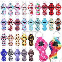 Party Favour Party Favour 72 Design Pattern Printing Chapstick Holder Handy Lip Balm Neoprene Keychain Pouch For Girl Gift Drop Delive Dh1Cq