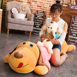 6090Cm Cute Giant Lying Dog Cuddle Filled Soft Animal Cartoon Pillow Beautiful Christmas Gift For ldren kawaii Valentine Gift J220729