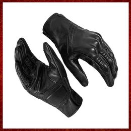 ST402 Motorcycle Gloves Leather Guanti Guantes de Moto Cuero Luvas Motociclismo Handschoenen Touch Screen Windproof Anti Slip