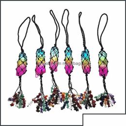 Party Favour Party Favour Event Supplies Festive Home Garden Natural Crystal Tassel Pendant Chakra Stone Rain Dhyps Drop Delivery Dha4C