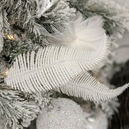 Christmas Decorations 6PcsSet Fashion Feathers Tree Ornament Accessories Home Party Decoration Wedding Decor Plumes For Xmas Cente X4L7 221123