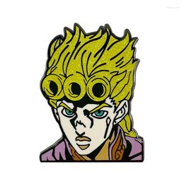 Brooches Anime Jojos Enamel Pins Collect Giorno Giovanna Metal Cartoon Brooch Backpack Collar Lapel Badges Fashion Jewellery Gifts