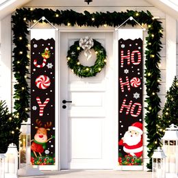 Christmas Decorations Merry Door Banner JOY HO Hanging Ornaments Navidad Noel for Home Happy Year 2023 221123