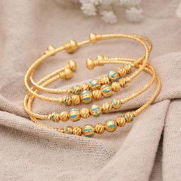 Bracelets Free Size Baby Bangles Dubai Gold Color Kids Bracelet Luxury Child Jewelry Birthday Present