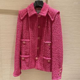 Women's Jackets Arlene Sain 2022 Spring Rose Red High-end Fashion Wild Temperament Ladies Coat