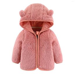 Tench Coats Born Infant Baby Girls Boys Jacket Bear Ears Hooded Outerwear Zipper Warm Fleece Winter Coat Snow For