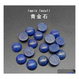 Loose Gemstones 4/6/8/10/12/14Mm Gemstone Cabochons Natural Synthetic Stone Beads Lapis Lazi For Earring Necklace Bracelet Drop Deli Dh5Is