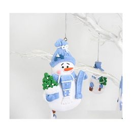 Christmas Decorations Christmas Decorations 6Pcs Snowman Tree Decoration Creative Home Xmas Party Ornaments Happy Year Doll Hanging Dhke7