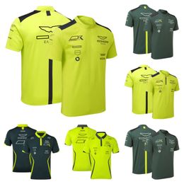 F1 racing suit Summer fans lapel T-shirt Men's and Women's short sleeve POLO shirt custom sports team uniform