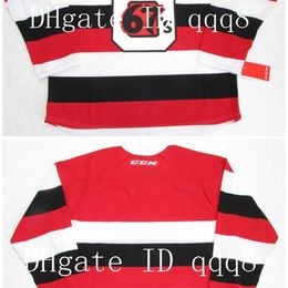College Hockey Wears OHL 67'S BARBER POLE Jerseys Red White Custom Any Name Number Stitching Custom Hockey Jerseys