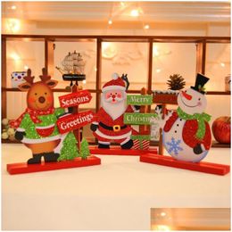 Christmas Decorations Christmas Decorations Creative Wooden English Letter Santa Claus Snowman Mini Ornament Gift Toy Home Decoratio Dh9C7