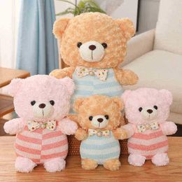 253040Cm Stripe Clothes Teddy Bear Cuddles Soft Cuddle Bear For ldren Girls Birthday gift Baby Sussen Dolls J220729