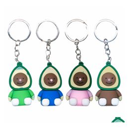 Key Rings Cute Half Avocado Keychain Fruits Pendant Charms Hang Bag Car Accessories Friendship Key Chain Christmas Valentines Birthd Dhujc