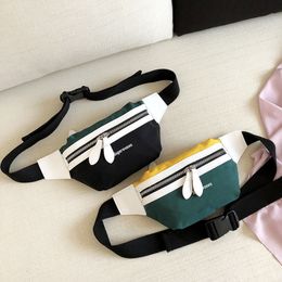 Waist Bags Canvas Fanny Pack Banana Belt Brand for Women Contrast Colour Chest Phone Pouch Belly 221124