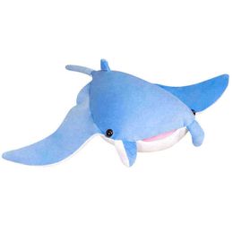 Simulation Plushie Devil Fish Sleeping Blue Shark Cushions Sofa Cuddles Cushion Sofa Decor Cartoon Toys For ldren Gift J220729