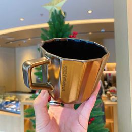 Starbucks Limited Edition 355ml Black Gold Classic Mug Vintage Glazed Classic Water Cup Coffee UDBI