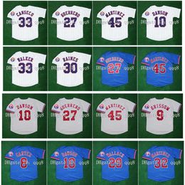 College Baseball Wears Vintage Montreal Expos Baseball Jersey 27 Vladimir Guerrero 30 Tim Raines 8 Gary Carter 45 Pedro Martinez 33 Jose Canseco 32 Dennis Martinez